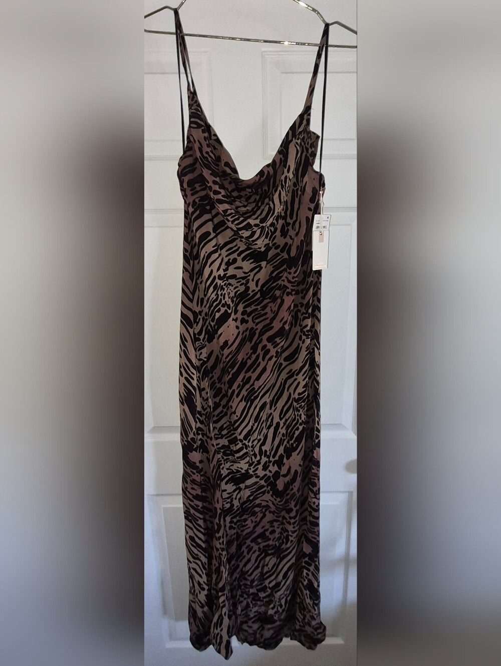 Good American Brown and Black Animal-Print Maxi Skirt